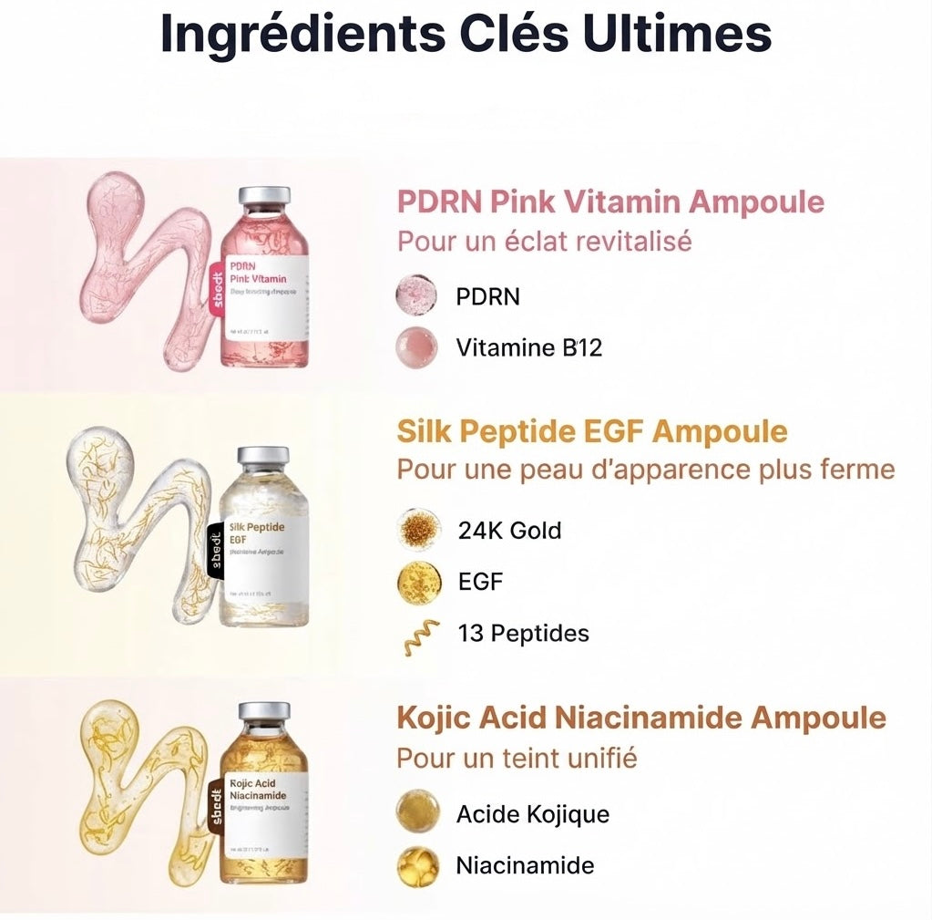 Ampoule Éclat Rose — PDRN & Peptides de Collagène